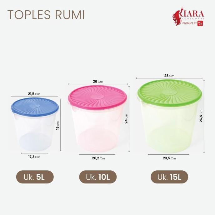 Toples Bulat Plastik 5L Kedap Udara Food Container Tempat Kerupuk