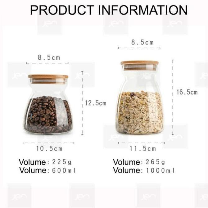 Toples Kaca Makanan Storaged Jar Display Food 600ml