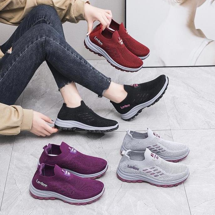 LVR Sunny FREE BOX LV0190 Sepatu Sneakers Wanita Tanpa Tali Polos Wanita LV0190