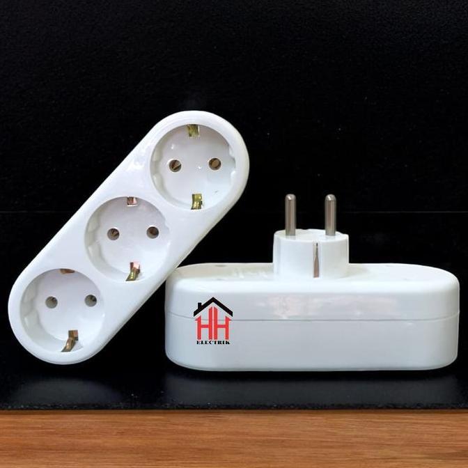 Erke Steker Arde + Stop Kontak 3 Lubang Socket Extension