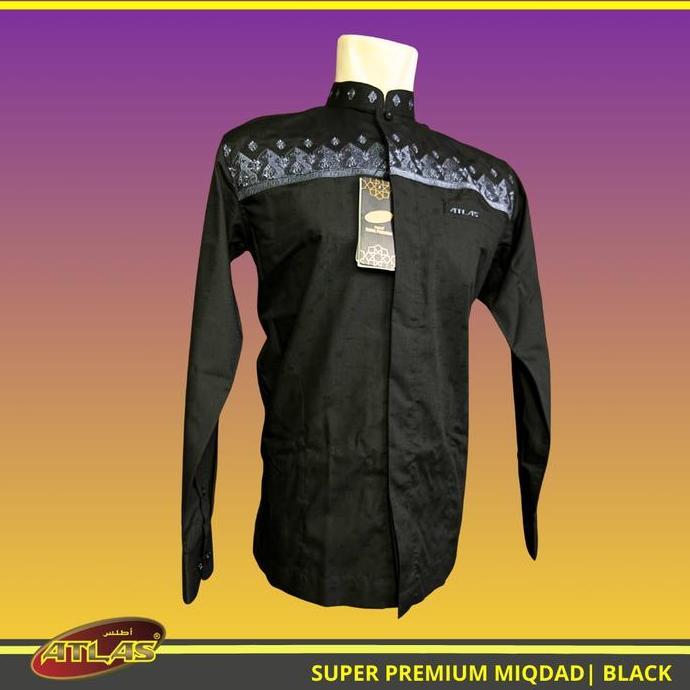 Baju Koko / Baju Muslim ATLAS Super Premium MIQDAD Bordir Lengan Panjang Stylish, Eksklusif dan Eleg