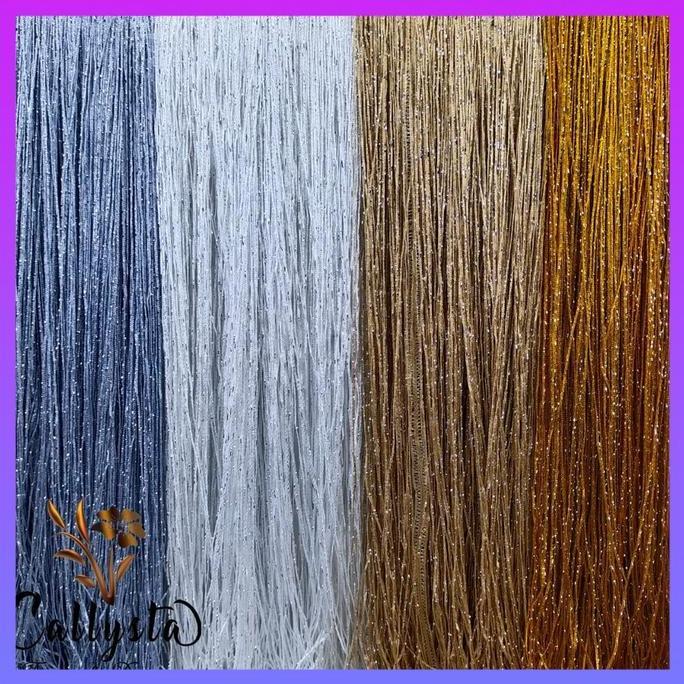 TIRAI BENANG GLITER 3X3 /TIRAI DEKOR/TIRAI GORDEN/ TIRAI HIAS/TIRAI PINTU