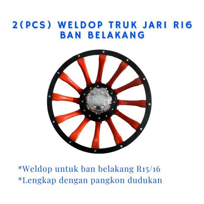 NARDJIOSO 2pcs Weldop Truk Jari R16 Ban Belakang