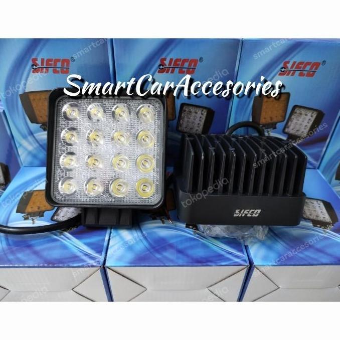 Promo Lampu Kerja Kabut Foglamp Tembak Sorot 16 Led Cree 48 Watt Kotak SIFCO Diskon
