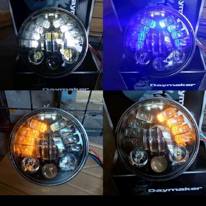 Promo lampu depan daymaker 5.75 inch set batok l2g Chrome Diskon