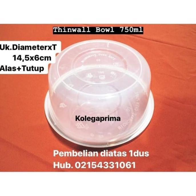 Mangkok 750ml foodgrade plus tutup anti tumpah