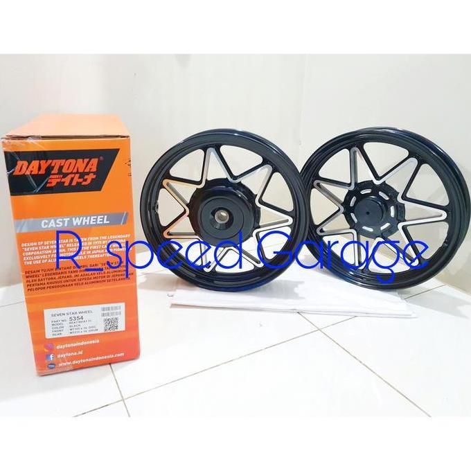 VELG DAYTONA SEVEN STAR WHEEL 1.85 2.15 RING 14 GENIO BEAT DELUXE STREET SCOOPY PRESTIGE R12 R14 110