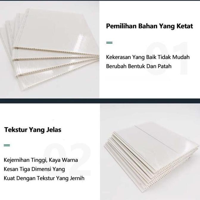 Plafon PVC Putih Motif Marmer Glossy (PERLEMBAR ) 4meter 20cm 8mm / Plafon PVC Permeter / Plafon PVC