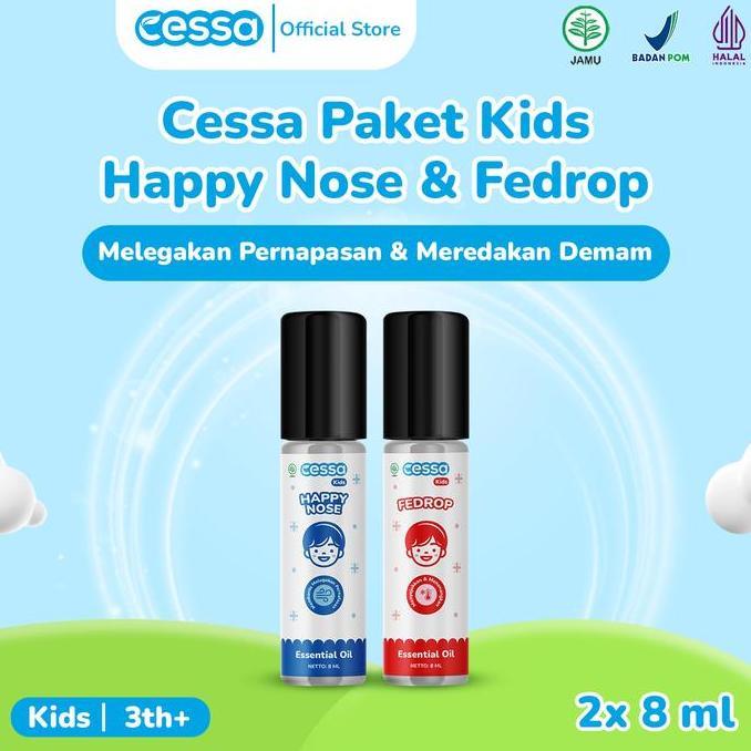 Lansungkirim- Cessa Paket Kids Happy Nose & Fedrop 8 Ml Meredakan Flu & Batuk Dan Demam