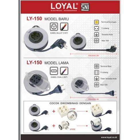 LOYAL LY-150 MINI KABEL ROL ROLL TRAVEL COLOKAN LISTRIK 3 LUBANG 3M