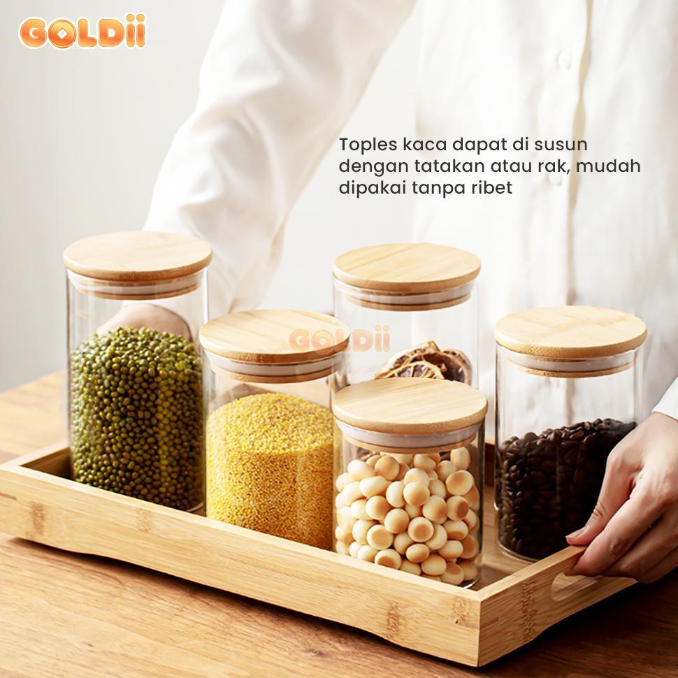 CALVORA GOLDII - TOPLES AESTHETIC KACA KEDAP UDARA ANTI MLEMPEM 1 SET 4 PCS TOPLES BUMBU TOPLES LEBA