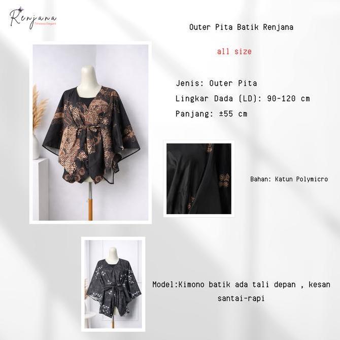 Outer Batik Wanita Modern Model Kimono - Batik Cap Viscose Premium untuk Kondangan & Kantor