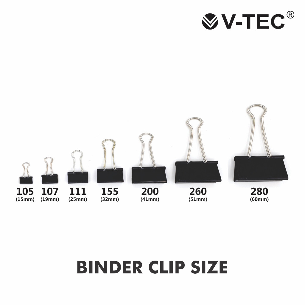 Penjepit Kertas / Binder Clip Ukuran Paling Besar No 280 Vtec (1 Pack)