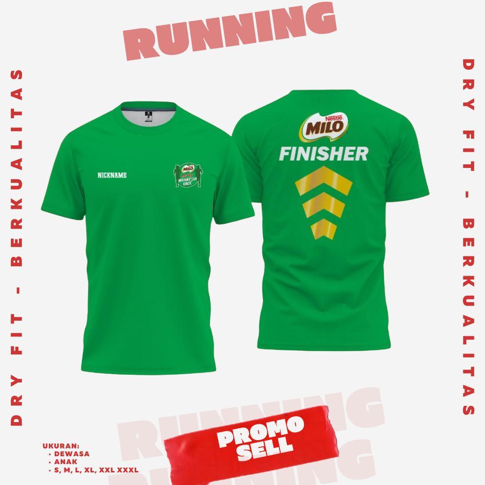 (Terbaru) Jersey Lari Milo Active Run 2025 - Baju Running Dryfit Full Print | Gratis Custom Desain (