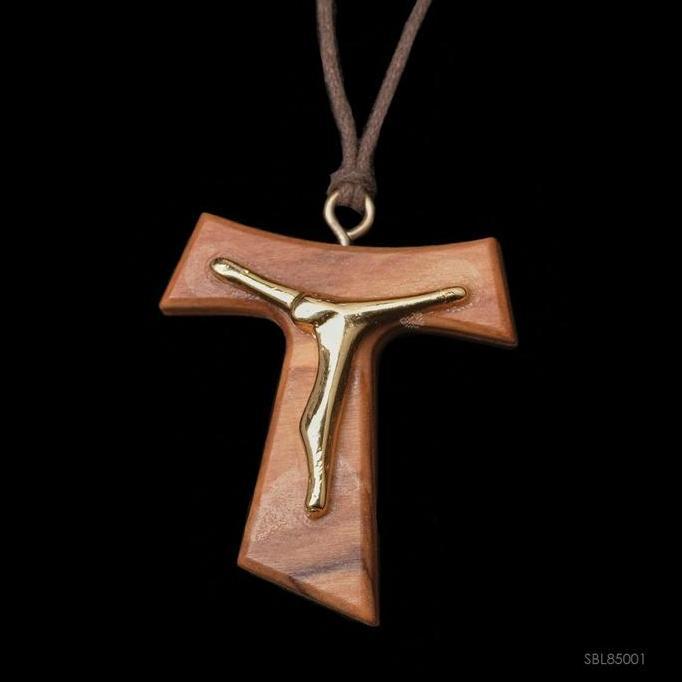 Salib Bandul Tau Mini Bahan Kayu Olive Siluet