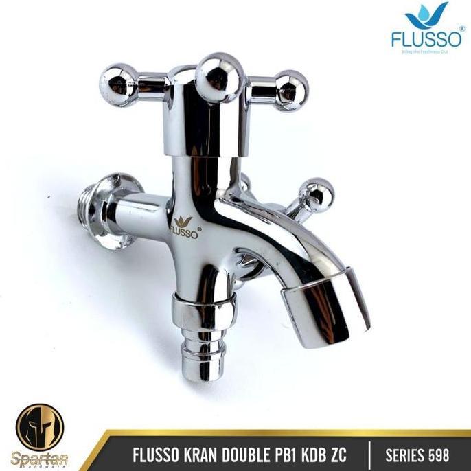 Kran Cabang 2 Double Shower Kamar Mandi Flusso Stainless Baling 598 Flusso