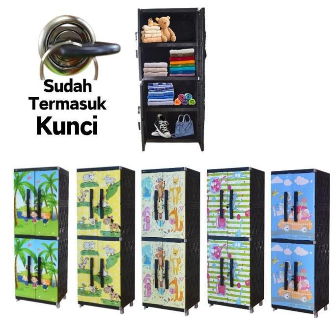 Murah Mizca Lemari Pakaian Plastik Kinara Lemari Kunci Lemari Susun Lemari Stiker Karakter Rak Baju