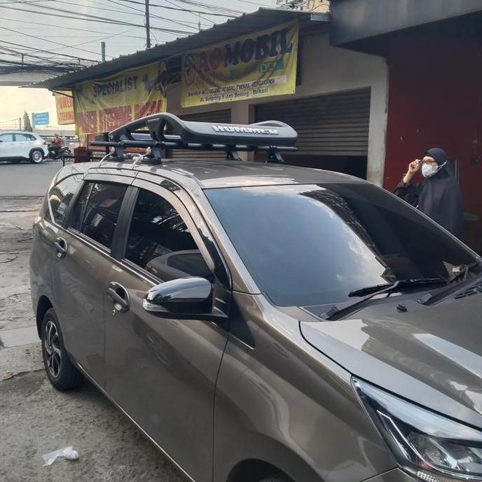 Roof Rack Bagasi Atas Mobil Avanza / Xenia 2004 - 2025 Model Hummer Gede Plus Cross Bar Merek Platin