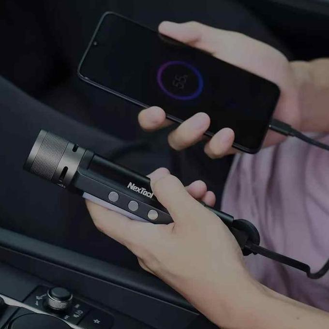 Selfdefense- Nextool Thunder Flashlight Outdoor 6 In 1 - Nextool Senter 6In1 Lampu & Senter Camping