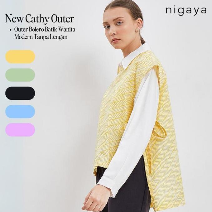 NIGAYA - New Cathy Outer - Outer Bolero Batik Wanita Modern Tanpa Lengan terlaris