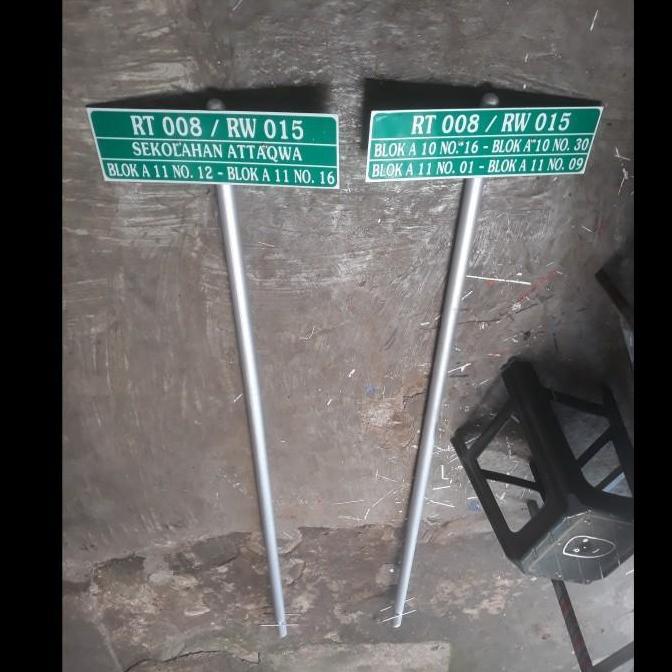 ready rhamagx Plang Nama Jalan 30x20 cm + Tiang pipa / kotak T.150cm