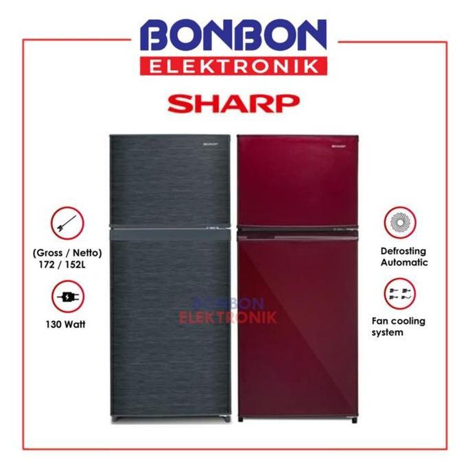 Terlaris Sharp Kulkas 2 Pintu Sj-195Md-Sg/Sr / Sj 195 Md Sg Sr