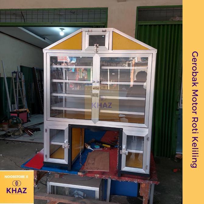 Terlaris Gerobak Motor Jualan Roti / Rombong Motor Jualan Keliling Alumunium