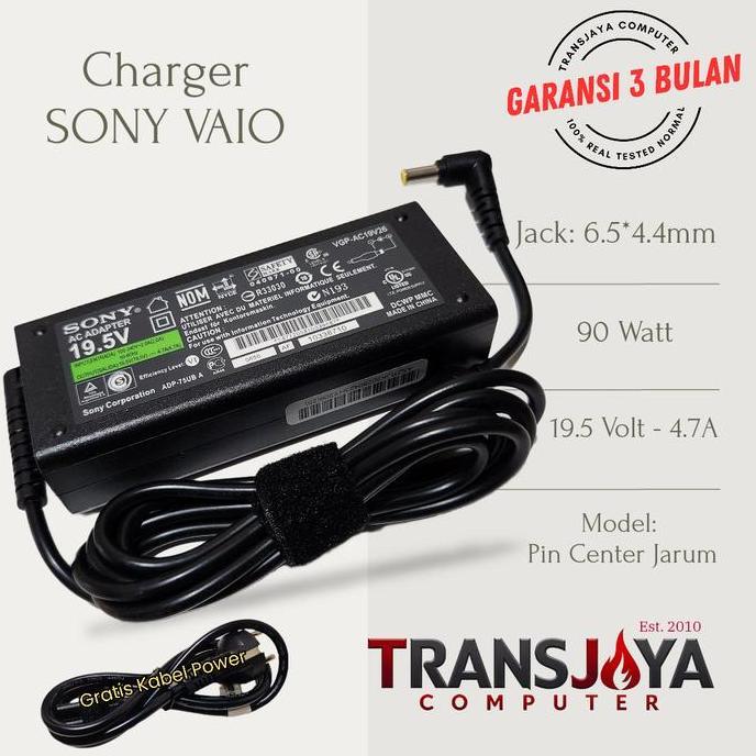 TERMURAH - Adaptor Charger Laptop Sony Vaio VPCEA36FG VPCEG25EG VPCEB PCG-71312L 19.5V 4.7A