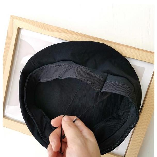 Kvinna- Topi Baret Korea Wanita Pria Dewasa Motif Huruf M Hitam Biru Coklat Outfit Gaya Vintage Retr