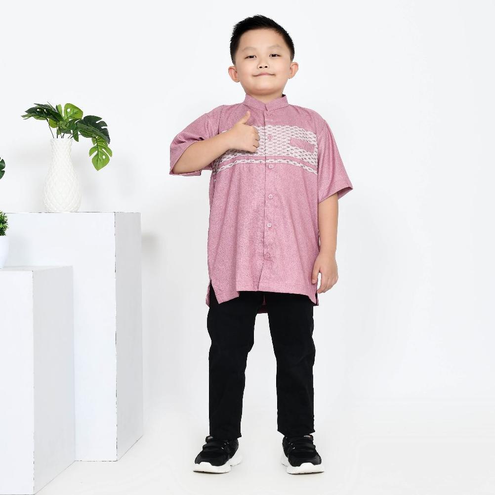 Koko Couple Ayah Dan Anak Warna Dusty Pink Variasi Motif Songket Cod