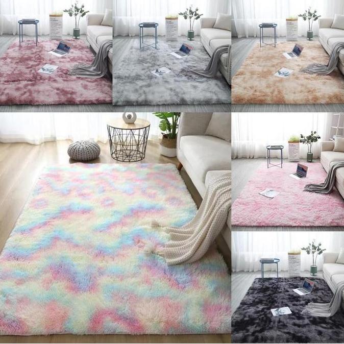 Promo Karpet Bulu Jumbo Motif & Ombre Uk 200 X 200Cm/Karpet Bulu Lantai