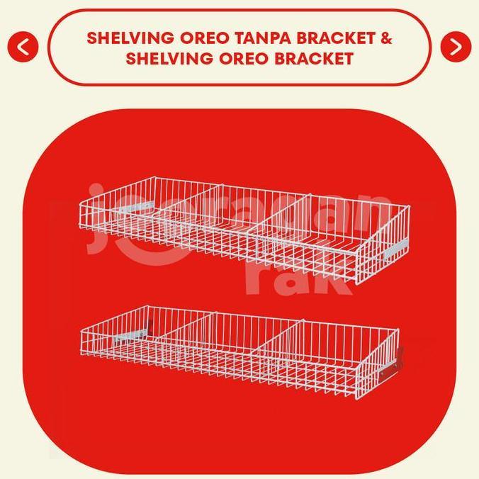 Terlaris Oreo | Ekstra Rak Tambahan Keranjang Shelving Besi Kokoh Gondola Serbaguna Toko Display