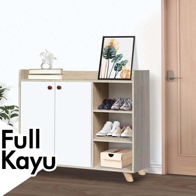 CUCI GUDANG - IDEA Lemari Kayu Rak Sepatu dan Sandal Modern Minimalis - Elba