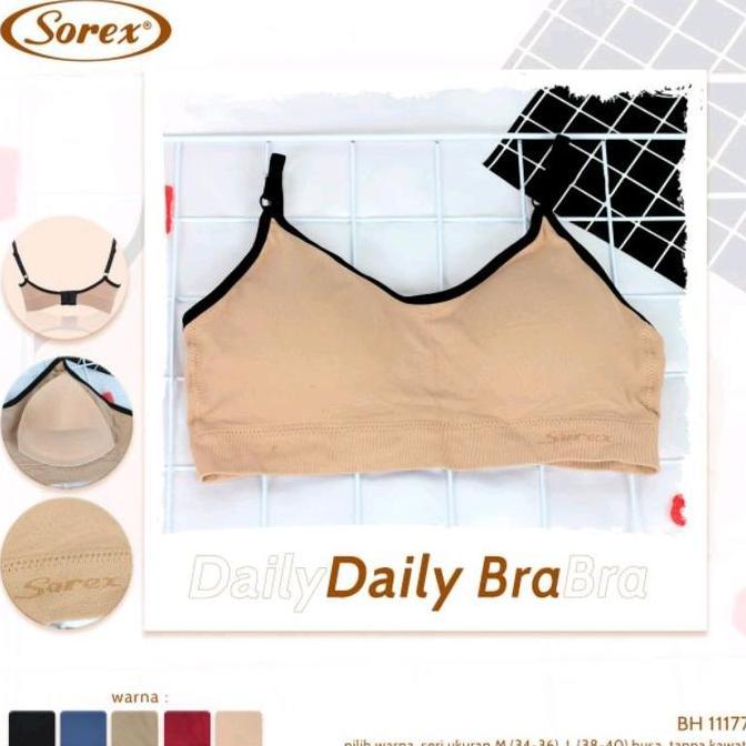 CLEARANCE SALE - [ 1pcs ] BRA SPORT SOREX 11177 size 34-36 Kaitan 2 Tanpa Kawat Busa Bisa Lepas Pasa