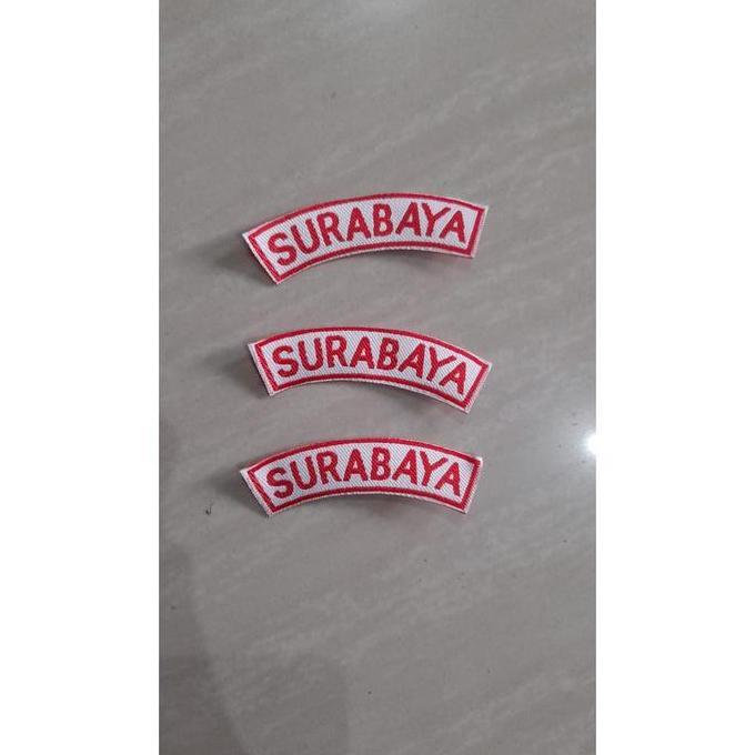 [Pramuka] - Atribut Badge Bet Bordir Nama Kota Dipasang Di Lengan Baju Seragam