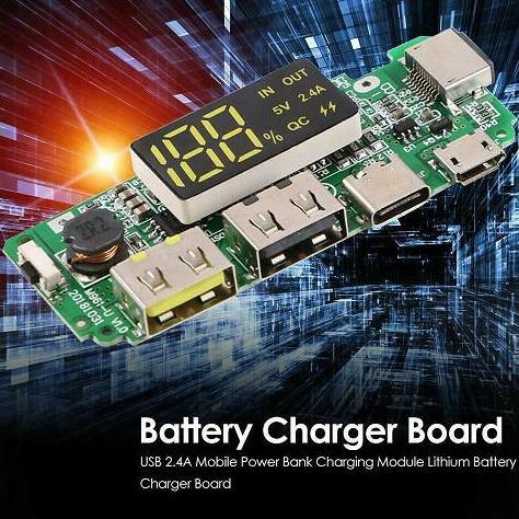 MODUL DIY RAKITAN POWER BANK 18650 WITH LCD DISPLAY FAST CHARGE LITHIUM BATTERY 5V 2.4A KIT MODULE I