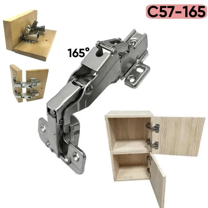 OSATQEF DTC Engsel Pintu Laci Lemari Kabinet 165 Derajat Embed Hydraulic Hinge Door