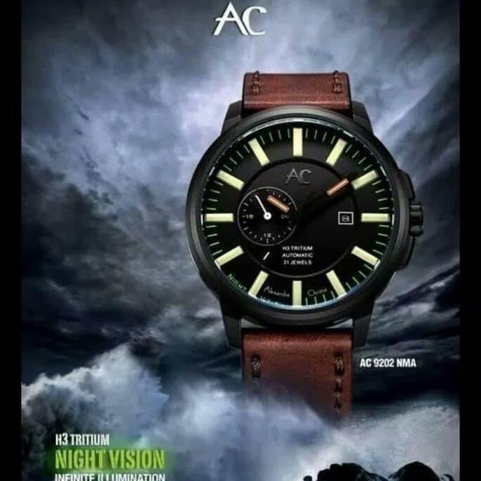 Terlaris Jam Tangan Pria Alexandre Christie Ac 9202 Tritium Fullblack Original