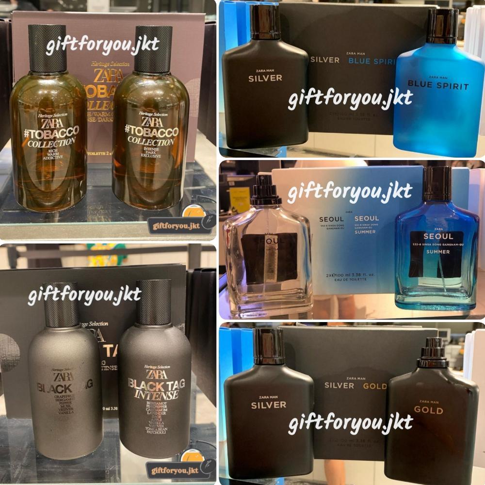 NEW Paket Parfum Zara Man Isi 2 100ML Silver Gold Uomo Blue Spirit Seoul Lisboa W/End Vibrant Leathe