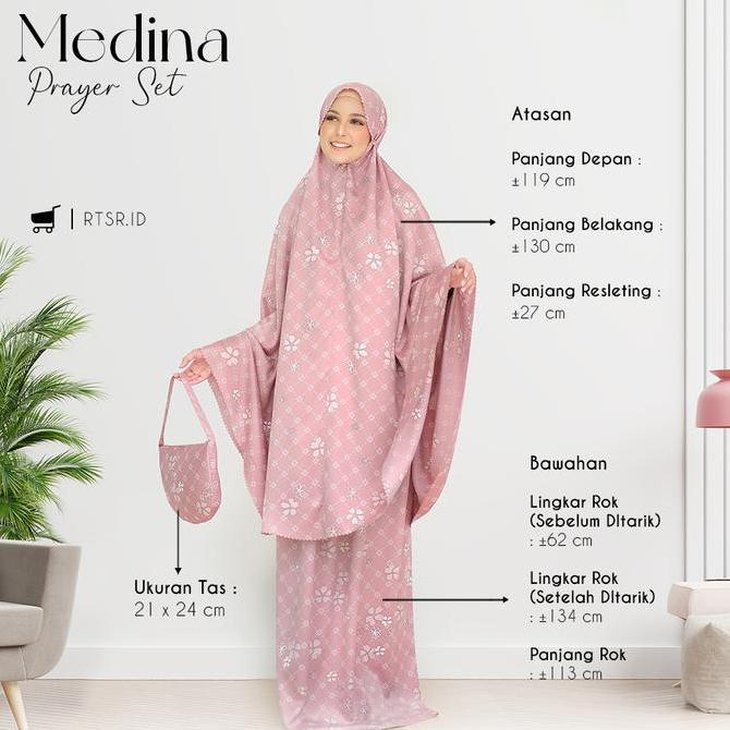 Medina Prayer Set/ Mukena Dewasa / Mukena Motif Atasan Bawahan
