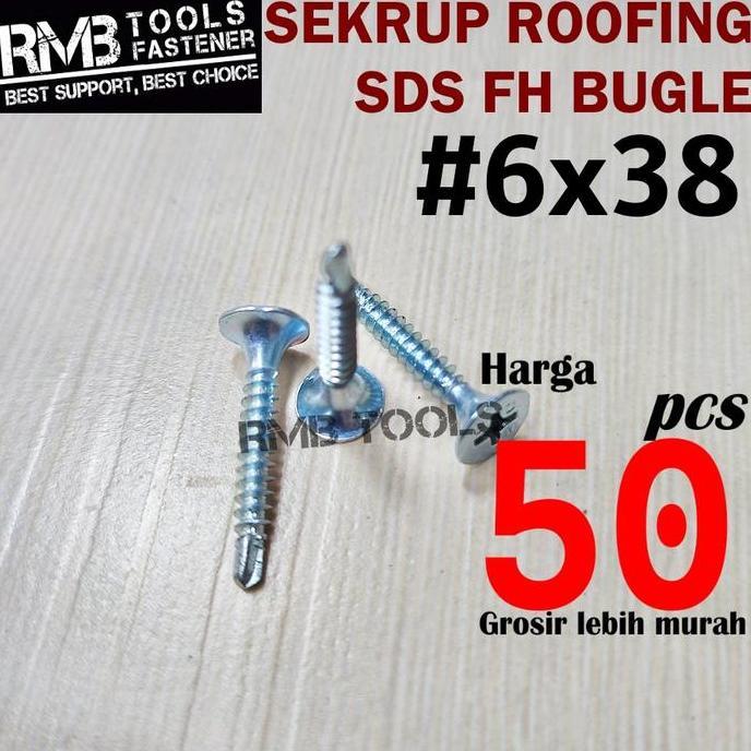 Sekrup Roofing SDS 6 x 38 mm / Sekrup SDS Baja Ringan FH 6 x 3.8 cm original