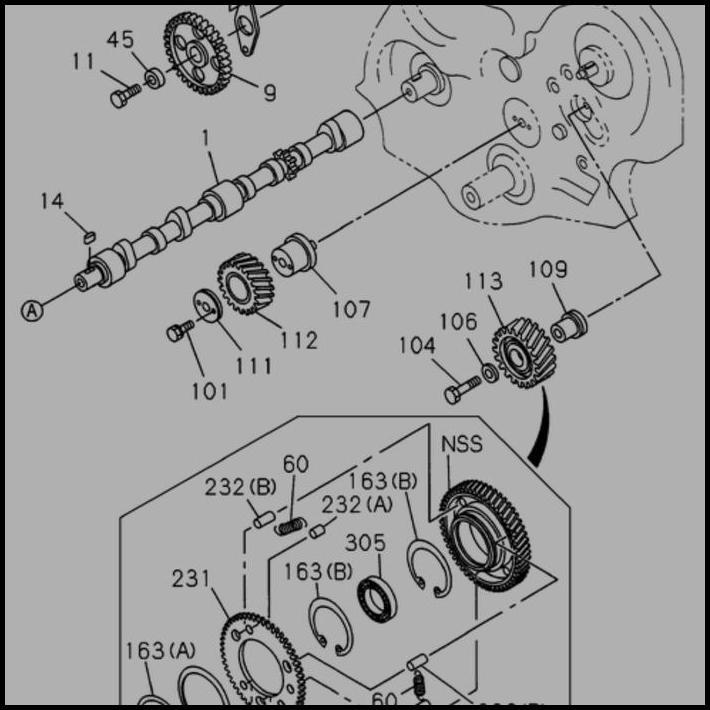 TERBARU SHAFT IDLE GEAR GIGI PENGHUBUNG CAM SHAFT NOKEN AS ISUZU PANTHER 2.5 ELF NHR 55 NHR55 