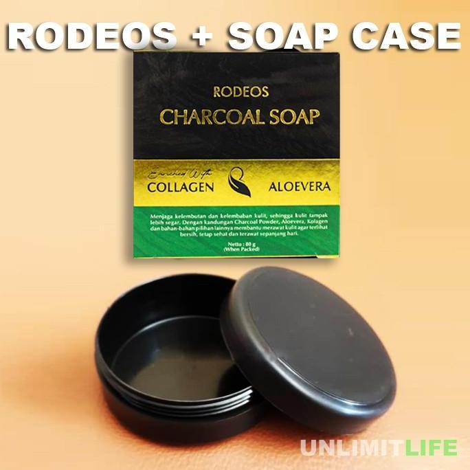Rodeos Men Paket Charcoal Soap + Soap Case