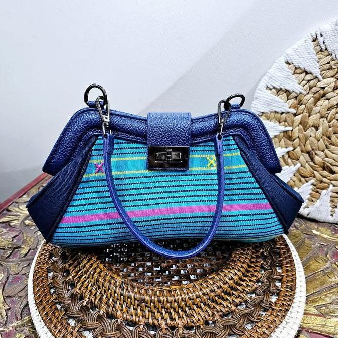 TAS PESTA CLUTCH ETNIK BATIK JUMPUTAN PALEMBANG KULIT ASLI AWK-7 LL