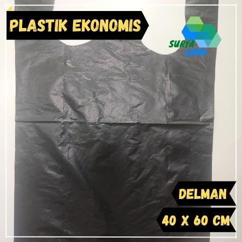 Confezione- Kantong Plastik Kresek Delman Ekonomis Uk. 40 Hitam Isi 50 Lembar