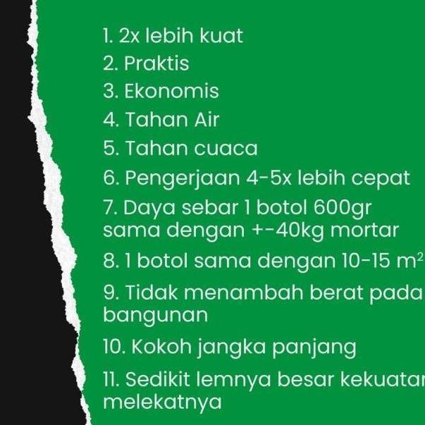 Potere- Lem Leo Bata Ringan (600 G) Adhesive Perekat Bata Ringan Putih Hebel Tempel Roster Gypsum Le