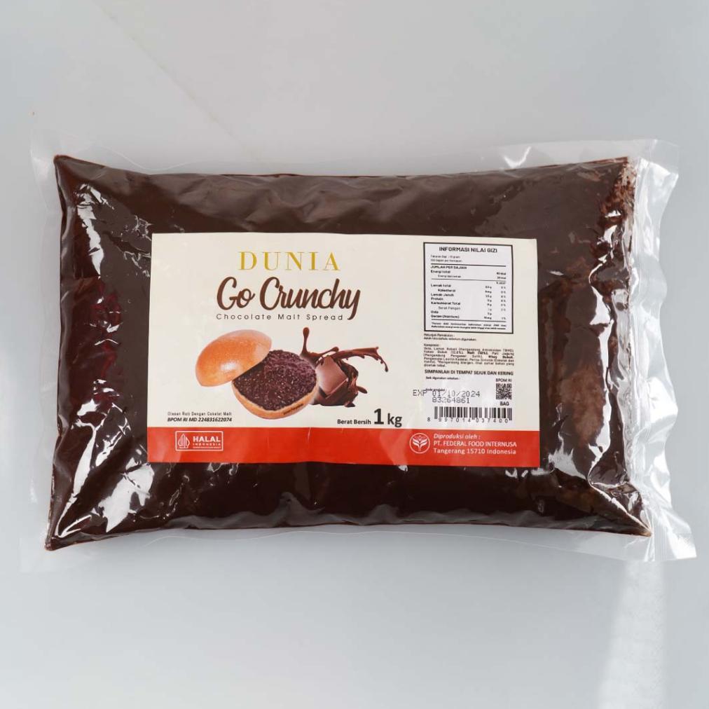 Stockready Rill Dunia Go Crunchy Chocolate Malt 1Kg | Selai Crunchy | Dunia Go Crunchy