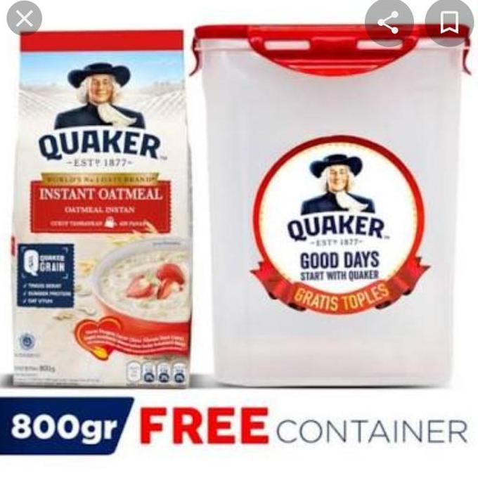 QUAKER INSTANT OUTMEAL 800 GRAM/BELI SATU GRATIS BOK CONTAINER/MUG