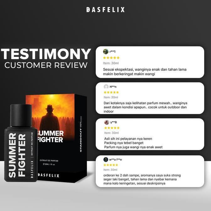 Profumo- Dasfelix Summer Fighter - Extrait De Parfum - Parfum Pria Tahan Lama - Aroma Segar Citrus