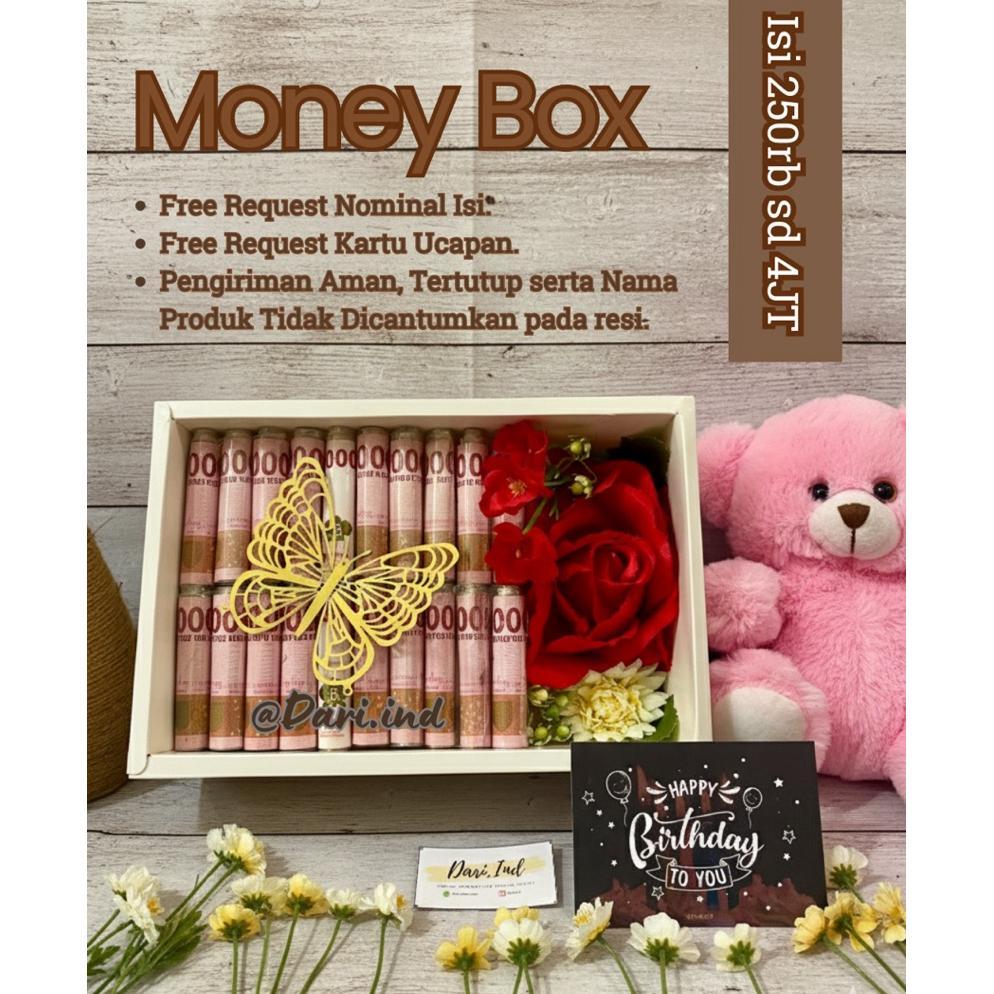 Money Box Isi 5-35Lbr Asli Bukan Mainan / Gift Box Money / Buket Uang Asli / Kado Ulang Tahun / Kado